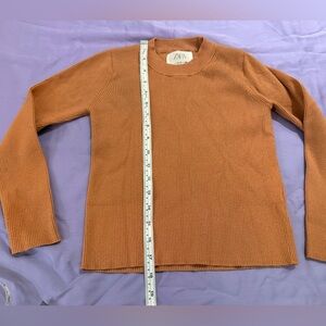 Zara Camel Ribbed Knit Top